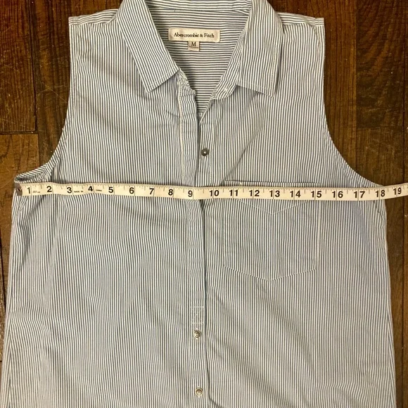 ABERCROMBIE & FITCH Shirt Dress : Blue and White Stripe - Medium - Picture 8 of 9